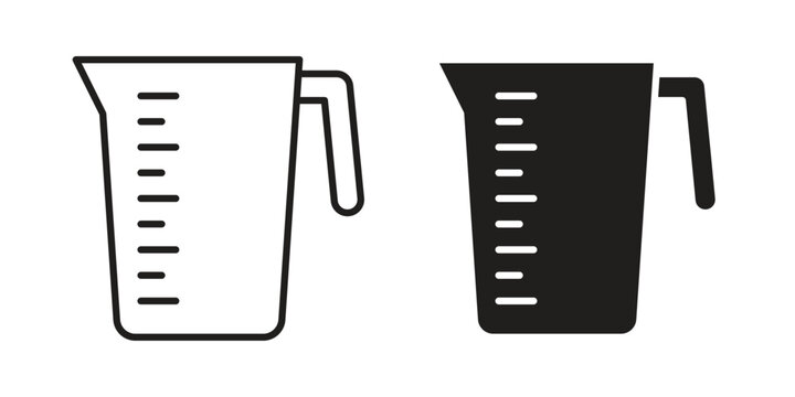 Measuring cup icon illustrations. Pack of vector icons for ui ux