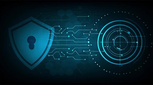 Abstract security digital technology background.protection mechanism and system privacy