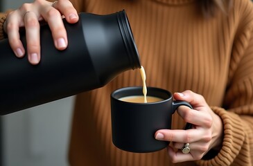 woman holding cup of coffee