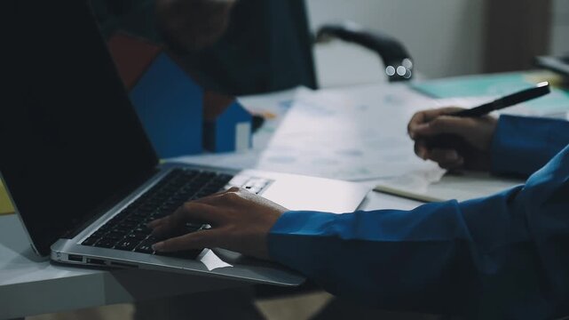 Business leaders discuss implement environmental sustainability strategies net zero carbon goals corporate responsibility using ESG reports data at meeting
