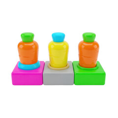 3d rendered colorful toy blocks with vibrant colors and playful design