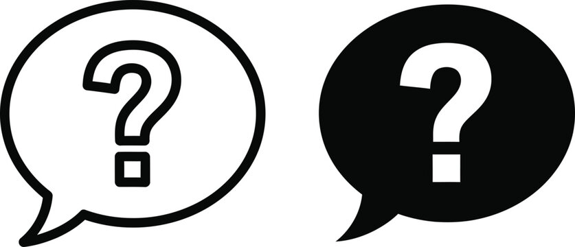 Question Marks in Speech Bubbles