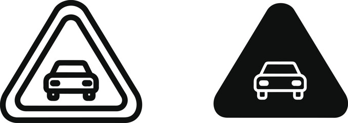 Road Sign Warning for Cars Ahead © MDABDUS