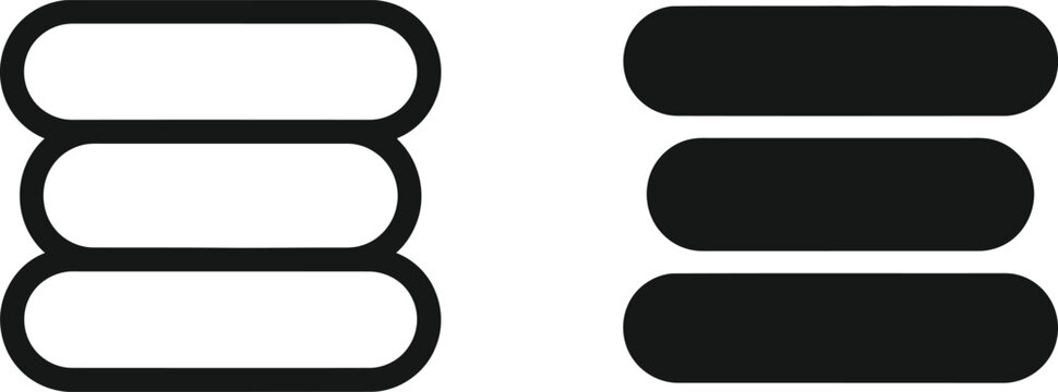 Stacked Oval Shapes in Black and White