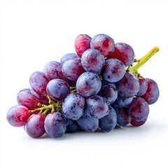 red grapes isolated on white background generative ai