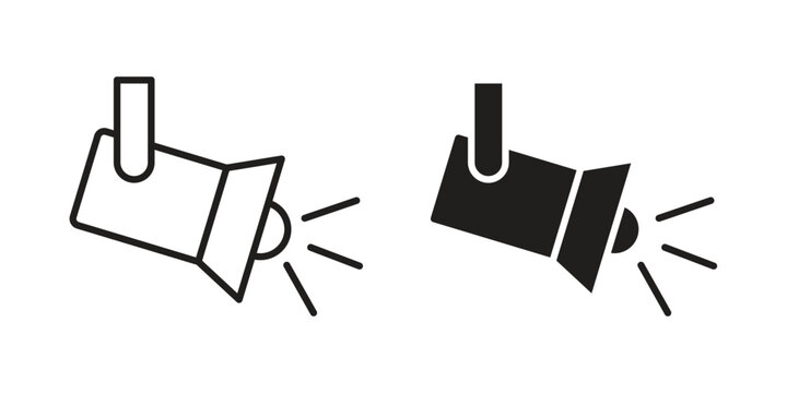 Searchlight icon illustrations. Pack of vector icons for ui ux