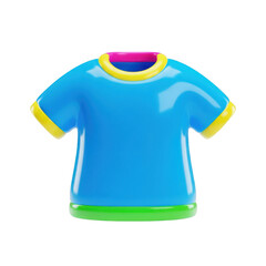 3d rendered colorful t-shirt with vibrant stripes and modern design