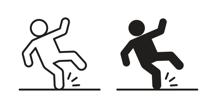 slippery wet floor icon illustrations. Pack of vector icons for ui ux