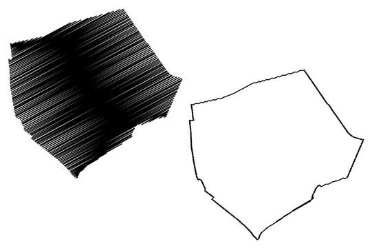 Borger-Odoorn municipality (Kingdom of the Netherlands, Holland, Drenthe province) map vector illustration, scribble sketch Borger Odoorn map