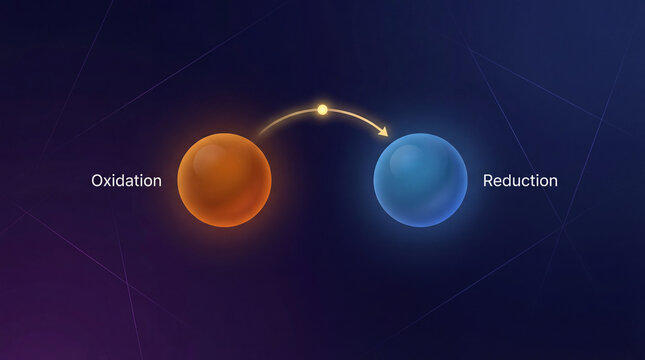 Vibrant electron journey revealing the elegant dance between oxidation and reduction, a fundamental interplay in chemical science