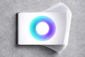 Open Notebook with Abstract Gradient Ring on Concrete Background