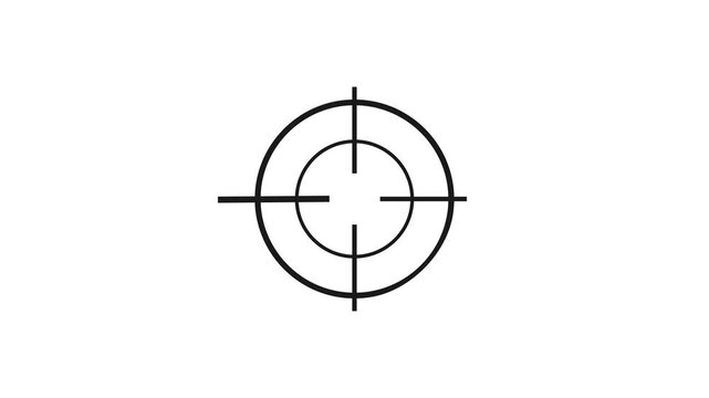 Modern target crosshair graphic for video 4k productions, symbolizing precision aiming and user interface focus in digital content