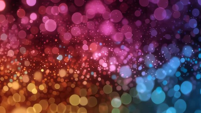 Vibrant colorful bokeh light background texture.