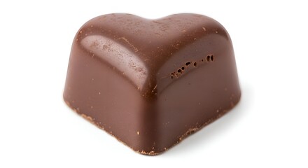 Obraz premium Delicious Heart-Shaped Chocolate Candy on a White Background.