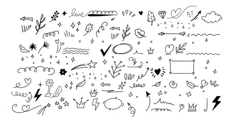 Hand drawn travel doodles and icons set isolated vector illustration © SAJID