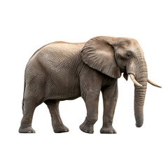 Obraz premium African Elephant Standing Profile View Isolated mammal isolated on a transparent background