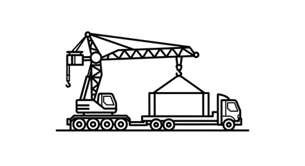 Crane Truck Heavy Machinery Vehicle. © Den