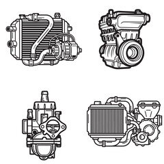 Obraz premium Compact Vehicle Radiator and Oil Cooler Assembly Set