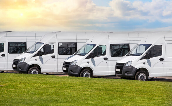 mini buses For Sale Stock Lot Row.