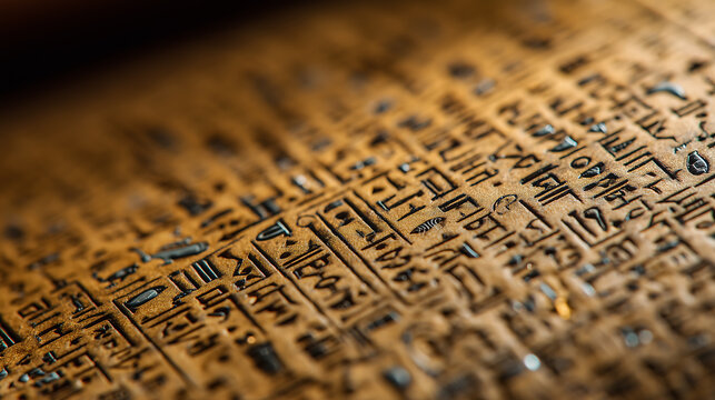 Ancient language inscribed on stone.