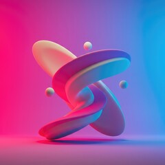 Obraz premium Fluid architectural forms shifting and transforming in a vibrant digital space representing complex conceptual changes ,theoretical ,shape ,futuristic