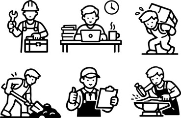 Skilled trade and physical work. Vector