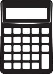 Electronic office calculator for math finance vector silhouette illustration line art icon