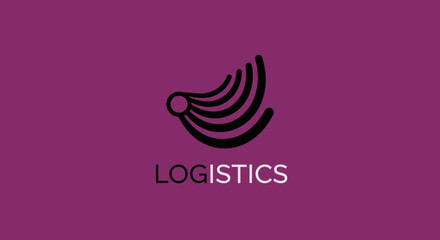 Innovative Logistics Branding Emblem On A Purple Backdrop For Business And Commercial Use