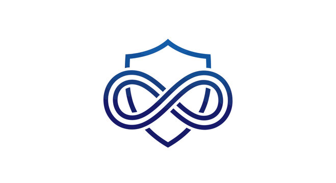 Infinity Symbol Protected By Shield Represents Security, Protection, And Unyielding Strength