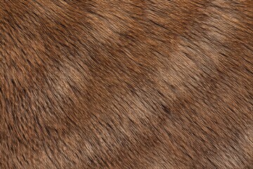 Fototapeta premium Natural Deer Hide Leather Texture with Copy Space. Close-up buck fur coat detail. Wild reindeer surface design. Realistic deer fur texture background. Detailed animal hide macro. Warm wildlife coat pa