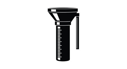 Simple black and white illustration of a handheld electric flashlight © MdMojiburRahman