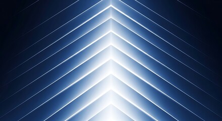 Abstract background of glowing blue lines forming an upward arrow shape on a dark background