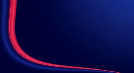 Abstract glowing red wave against a dark blue gradient background, modern design, digital art, elegant, dynamic