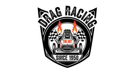 Drag Racing Logo Design Element. © hadian