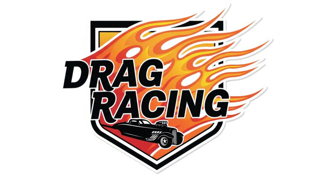 Drag Racing Logo Design Element.