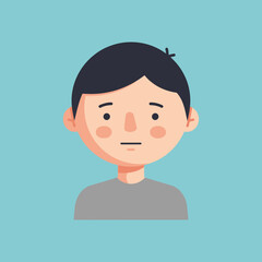 Cartoon Man Illustration Portrait Face.