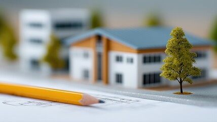 東京のスタジオの建築家が、革新的な都市デザインのために模型と材料を使ってフロアプランを分析しています。