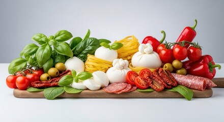 vegetables on a white background