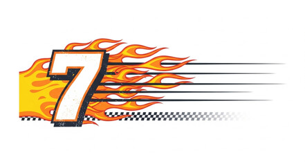 Flaming Number Seven Racing Graphic. © shaka winter