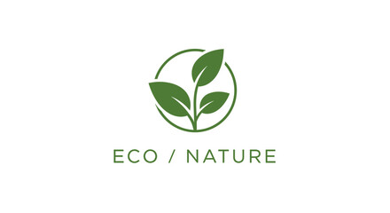 Minimalist Eco-Friendly Logo Featuring Leaves, Nature Symbolism, And Organic Aesthetics