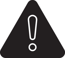 Warning sign with exclamation mark vector silhouette illustration of danger alert notification