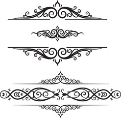 Fototapeta premium Ornate border designs with floral patterns