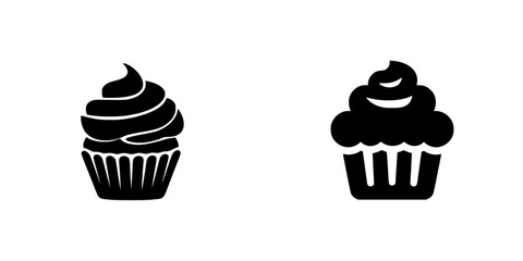 Timeless Black & White Cupcake Icon Design