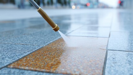 明るい反射と鮮明な都会的な質感を備えた日本の外装タイルの専門的な高圧洗浄