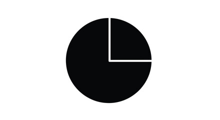 Simple black pie chart showing a small minority segment