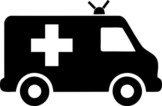 Medical ambulance van icon for emergency response, healthcare transport and urgent patient delivery vector illustration.