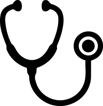 Medical stethoscope icon for heart checkup, healthcare doctor tool and clinic examination symbol vector illustration.
