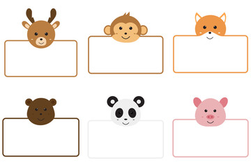 Obraz premium Cute Cartoon Animal Frame Set