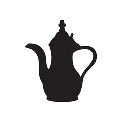 Black Arabic tea pot silhouette vector illustration