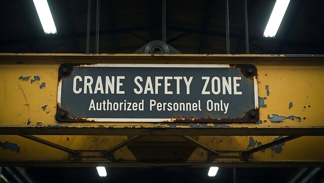 Crane Safety Zone Warning Sign Industrial.